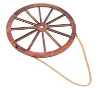 ifundom Wooden Wagon Wheel Wall Art Decorative Vintage Rustic Retro Hanging Ornament with Fine Workmanship for Living Room Scenes Decoration