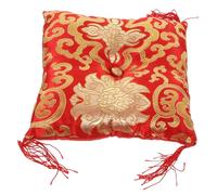 ifundom Yellow Cloth Singing Bowl Pillow for Meditation and Relaxation, Comfortable Square Cushion Preventing Bowl Collision, Beautiful Embroidery Pattern Holder Suitable as Craft Random Color