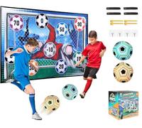 iFunLong Soccer Ball Game Set for Kids, Indoor Outdoor Sports Toy with Foldable Flannel Goals, Soft Velcro Balls,Birthday for 3 4 5 6 7 8 Year Old Boys Girls Sport Toy