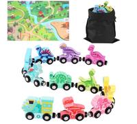 iFunLong Wooden Magnetic Dinosaur Train Toys for Toddlers, Montessori Toys for 1-3 Year Old Boys Girls, 11PCS Number Train with Track Mat, Early Development Activity & Preschool Educational Set Gifts