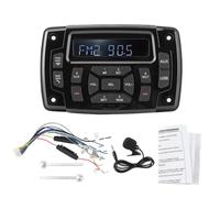 iFutniew 1 Piece 12V Boat Media MP3 Player Marine Stereo Waterproof Bluetooth Audio Radio FM AM Receiver Black & Silver Plastic+Metal IP66 Waterproof Boat Accessory