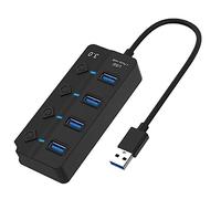 iFutniew 1 Piece Switch Hub3.0 Splitter Hub Port Expander Black USB Computer Splitter 4 Prot 3.0+2.0 Hub