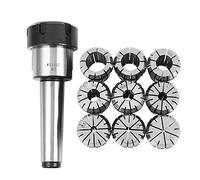 iFutniew 10Pcs ER32 Spring Collets Set 2/4/6/8/10/12/16/18/20mm + MT3 M12 ER32 Collet Chuck Morse Taper Holder