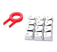 iFutniew 12 ABS Double Shot Injection Backlit Keycaps for Mechanical Gaming Keyboards with Key Puller Silver