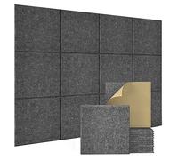 iFutniew 12 Pack Self-Adhesive Balanced Acoustic Wall Panels,12X12X0.4 Inch Sound Proof Panels,Absorbing Tiles for Home & Offices