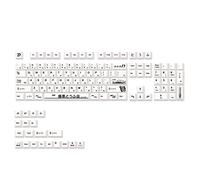 iFutniew 124 Keys Japanese PBT White AE86 Initial D Cherry Keycaps for Cherry MX Keyboard 61 68 84 87 96 98 104