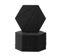 iFutniew 16Pack Self-Adhesive Acoustic Panels,Sound Proof Foam Panels, High Density Soundproofing Wall Panels Easy to Use Black 12X10X0.4In