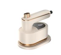 iFutniew 180° Rotatable Handheld Mini Steam Iron Travel Garment Steamer Steam Iron for Fabric Clothes Ironing Tool UK Plug Easy to Use Beige