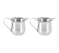 iFutniew 2 Pack 3 oz Stainless Steel Bell Milk Jug Espresso Shot Foam Latte Art Espresso Measuring Cup