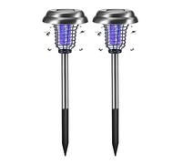 iFutniew 2 Pack Solar Bug Zapper Outdoor Waterproof Mosquito Zapper LED Mosquito Repellent Lamp