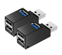iFutniew 2 Pcs 3-Port USB Hub Mini USB3.0 High-Speed Hub Distributor Box for PC Notebook Computer U Disk Mobile Phone Card Reader