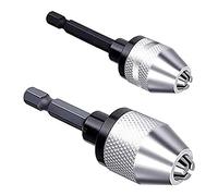 iFutniew 2 Pcs Hex Shank Keyless Drill Chuck 1/4 Inch Fast Change Adapter Converter Drill Adapter (0.3mm-3.6mm 0.3mm-6.5mm)