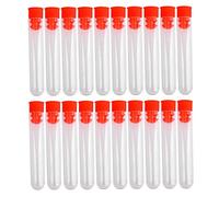 iFutniew 20 Pcs Non-Completed Plastic Test Tubes Lab Test Tool With Screw Cap Transparent, 12 * 60mm