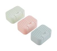 iFutniew 3 Piece Soap Holder, Travel Soap Case Travel Soap Container with Lid Blue & Pink & Green PP Soap Box Soap Bar Holder Travel Soap Dish
