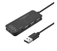 iFutniew 3 Port Usb 2.0 Hub External 7.1Ch Sound Card Headset Microphone Adapter For Pc Black