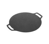iFutniew 35cm Thick Cast Iron Frying Pan Flat Pancake Griddle Non-Stick BBQ Grill Induction Cooker Open Flame Cooking Pot