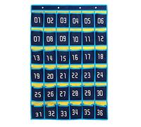 iFutniew 36 Numbered Pockets Chart Cell Phone Hanging Storage Bag Hanging Organizer for Classroom Mobile Phone Calculator Holders