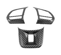 iFutniew 3Pcs/Set ABS Car Steering Wheel Button Cover Sticker Interior Decoration for MG5 MG6 MG ZS Carbon fiber