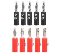iFutniew 4mm Insulated Banana Plugs Connectors Jack New 10pcs Red + Black