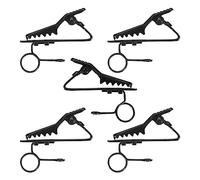 iFutniew 5 Pcs Ring Mini 7.5 mm Microphone Clip Holder Tie Clip Collar Clip Practical (Black)