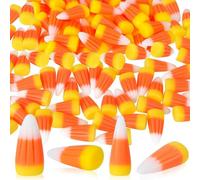 iFutniew 50 Piece Halloween Resin Candy Corn Artificial 3D Candy Corn Bead Resin Fall Faux Fake Corn Scrapbooking Embellishments
