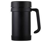 iFutniew 500Ml/17Oz Mug Stainless Steel Vacuum Flasks With Handle Cup Office Thermoses For Tea Insulated Cup Black