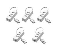 iFutniew 5Pcs Hub USB Multi 2.0 Hub USB Splitter Power Adapter High Speed 4 Port For PC Computer Replacement Parts A