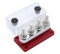 iFutniew 600A Bus Bar 4-Stud (3/8 Inch) M10 High Current Copper Busbar Terminal Block Marine DC 12V 24V 48V with Cover
