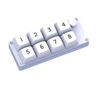 iFutniew 8 Key Macro Programmable Fully Hot Swappable Mechanical Switch 4 Color RGB Light Gaming Keyboard Numeric Keypad White Durable Easy to Use