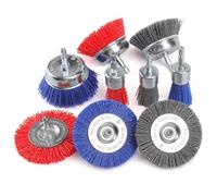 iFutniew 9 Pack Nylon Filament Abrasive Brush Set Abrasive Nylon Brushes with 1/4 Inch Hex Shank for Rust Removal and Cleaning