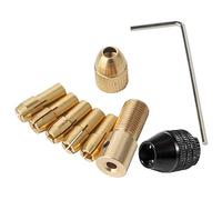 iFutniew 9 Pieces 0.5-3mm Drill Chuck Collets Set with 3.17mm Chuck Clamp for Drill Folder Copper Cap Axis Drill Collet Tool Kit