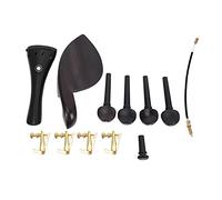 iFutniew A Natrual wood 4/4 violin accessories Set of 4PCS Pegs, chinrest Chin Rest, End Pin,4PCS Fine Golden Tuners,Tail Gut