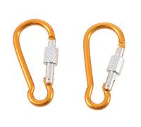 iFutniew Aluminum Travel Adjusting Screw Carabiner Clip Hook 5cm Long 2-PIECE Gold-colored
