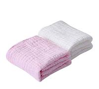 iFutniew Baby Towel Cotton Gauze Super Soft Absorbent Baby Bath Towel 6 Layer Baby Towel 43.3 x 43.3 Inch Newborn Baby Child Gift - 2 Pieces