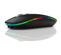 iFutniew BT5.1+2.4Ghz Wireless Mouse with Mouse Jiggler,Rechargeable 2.4G Mouse, Mouse Mover for USB-Enabled Computer Reusable Easy to Use Black