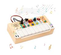 iFutniew Busy Board Toddler Toys,Kids Sensory Toys with Music and Led Light Switches,Wooden Toys Light Switch Toys