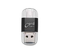 iFutniew Card Reader Aluminum USB Type C OTG Micro-SD/TF External Memory Card Reader Adapter for Mobile Phone Computer(Black)