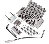 iFutniew Chrome Electric Guitar Tremolo Bridge Kit Double Locking Systyem/78MM Between the 2 Studs Centers/Strings Through Saddle