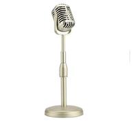 iFutniew Classic Retro Dynamic Vocal Microphone Vintage Mic Universal Stand for Live Performance Karaoke Studio Record Gold Easy Install Easy to Use
