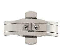 iFutniew Double Push Button Butterfly Clasp Buckle Silver for 21mm Watch Band Strap