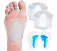 iFutniew Gel Arch Support Set, 2 Pairs Plantar Fasciitis Sleeves/Shoe Insoles for Flat Feet, Reusable Soft Silicon Arch Sleeves with Padded Cushions for Plantar Fasciitis, Flat Feet