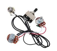 iFutniew Guitar Wiring Harness Prewired Two Pickup 500K Pots 3-Way Toggle Switch Silver