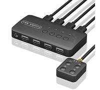 iFutniew KVM Switch USB Switch Shared Controller Adapter 4 Inputs 4 Outputs for Laptop Computer Printer Keyboard Mouse Monitor