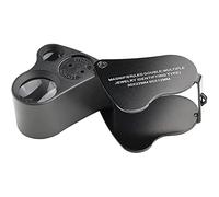 iFutniew LED Loupe,30X 60X Illuminated Jewelers Loupe,Foldable Metal Jewelry Eye Loop Magnifier,For Coins Stamps Watches 1Pcs