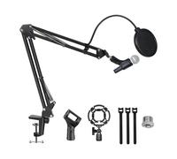 iFutniew Microphone Stand Boom Arm Upgraded Microphone Arm Gaming Mic Stand Microphone Stand Boom Suspension Bracket with Windshield Filter