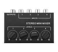 iFutniew Mini Stereo 4-Channel Passive Mixer Small Mixer Mixer Stereo Dispenser for Live and Studio