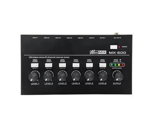 iFutniew MX600 Ultra Low-Noise 6-Channel Line Mixer Stereo/Single Track Switch Microphone Preamplifier Sound Mixer