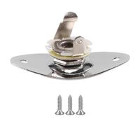 iFutniew Oval Indented Jack Output Plate Jackplate and Socket for Mono Electric Guitar, Silver