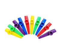 iFutniew Plastic Kazoos Musical Instruments with Kazoo Flute Diaphragms for Gift, Prize and Party Favors 5 Colors (10 Pieces)