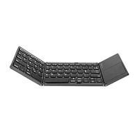 iFutniew Portable Mini Three Folding Bluetooth Keyboard Wireless Foldable Touchpad Keypad for IOS,Android, Tablet Black